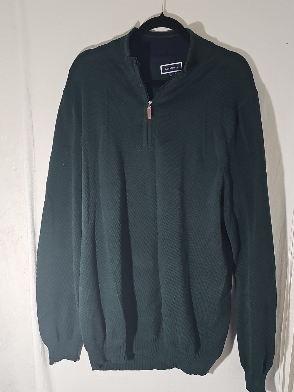 Club Room Men's Forest Green Half-Zip Sweater